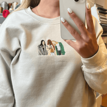 Personlig Broderad Porträtt Sweatshirt